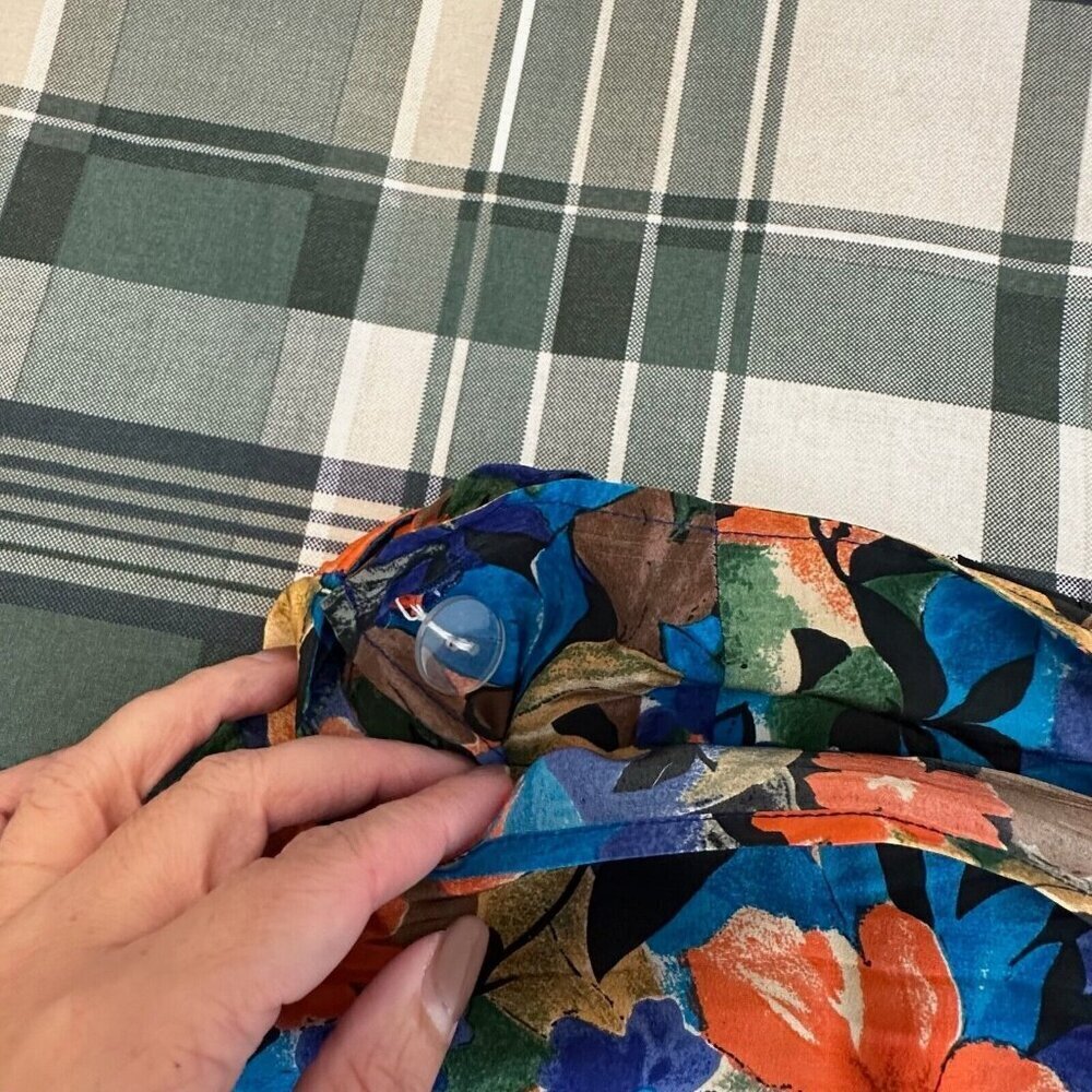 Vintage Express Skirt Womens Sz 9 Silk Blue Multicolor Floral Wrap Maxi Y2K 90s - Picture 10 of 12